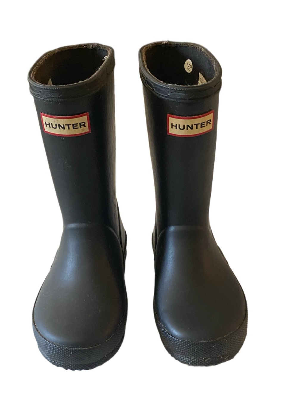 Hunter Kids Black Tall Rain Boots with Logo